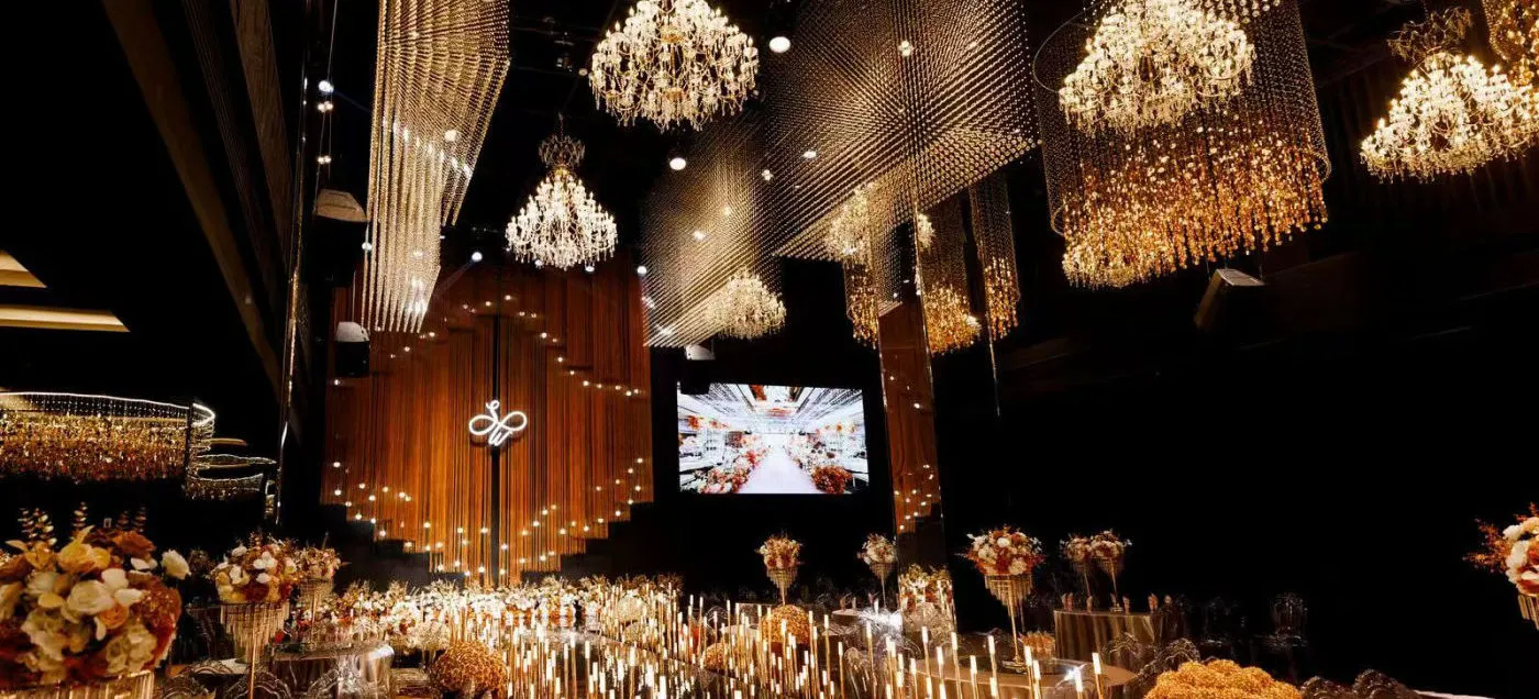 金大陆宴会厅婚宴布置全景